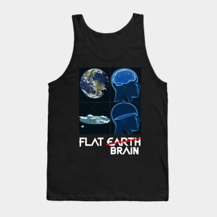 flat earth brain black Tank Top